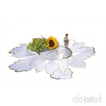 AmazingShop Brodée Blanc Nappe Carrée étoile Ronde 90 cm Motif Floral de Cuisine Salle à Manger Décoration de la Maison - B07DMZZQMK